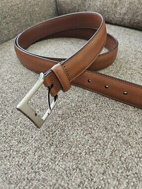 Perry Ellis Portfolio Mens Leather Bonded Brown Belt Size 46 New Without Tags